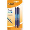 BIC Soft Feel Clic Grip Pen - Blue, Pack of 3