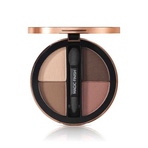 M. Asam Magic Finish Eyeshadow Palette Satin Eyeshadow No. 1 (4 x 2.25 g) - 4-in-1 Makeup with Hyaluron, Ultra Fine Colour Pigments, Satin Finish & Intense Colour, Case with Mirror & Applicator