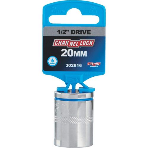 Channellock 1/2" Drive 20 mm 6-Point Shallow Metric Socket