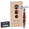 Parker Safety Razor, 45R Heavyweight Double Edge Safety Razor – 3 Piece Design with 4 Inch Handle - Solid Brass Frame for Durability –5 Parker Double Edge Razor Blades Included