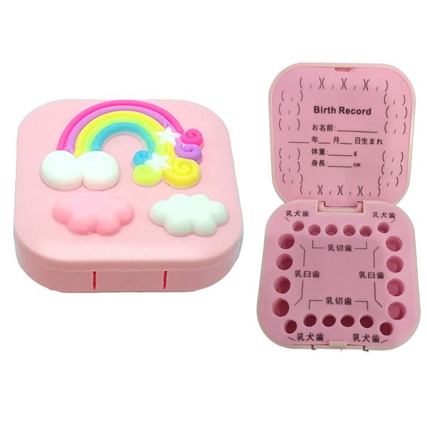 Baby Tooth Case, Baby Teeth Box, Tooth Storage Case, Baby Teeth Case, Baby Teeth Case, Store Children's Teeth, Name and Missing Diary, Suitable for Girls and Boys, Plastic, Baby Shower, Pink