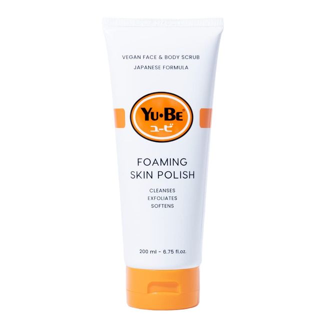 Yu-Be Foaming Polish Exfoliating Body Scrub & Face Wash - Dead Skin Exfoliant for Smooth Rough, Bumpy Skin I Ginger Root, Ginseng, Green Tea, Geranium Oil, & Camphor to Hydrate & Revive Dull, Dry Skin Cleanser & Body Wash -6.75 fl oz