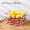 Stackable Refrigerator Organizer Bins, 6 Pack Clear Kitchen Organizer Contain...