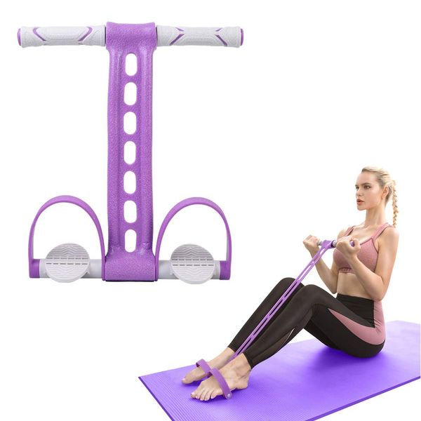 Yoga Pedal Resistance Band Elastic Pull Rope Fitness Sit-up Exercise Equipment at Home Gym Arm Abs Workout Equipment Leg Stretching Equipment Purple