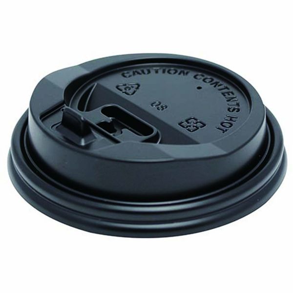 73090117 Snap Lids for 9.5 fl oz (280 ml), Black Paper Cup Lid, Pack of 50