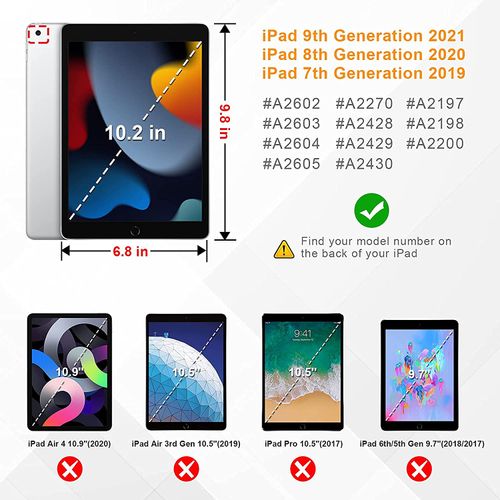 Hi Space for iPad 9th 8th 7th Generation Case for iPad 10.2 Case 2021 2020 2019 Cow Cattle with Pencil Holder, Shockproof Protective Smart Cover Auto Sleep Wake for A2270 A2428 A2429 A2197