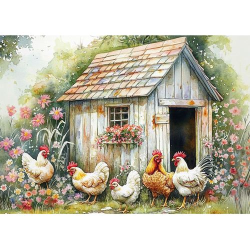 CEOVR Chicken Coop Diamond Art Kits for Adults, Farm Diamond Painting Dots DIY Gem Art, Adult Crafts Kits Wall Decor for Home Office 12x16in