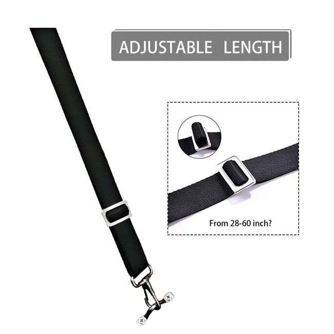 Percare 4 Pcs Adjustable Bimini Top Straps Black, Marine Tension Tie Down Webbing Straps with Loop Snap Hooks + Pad Eye Straps,28~60 Stainless Steel