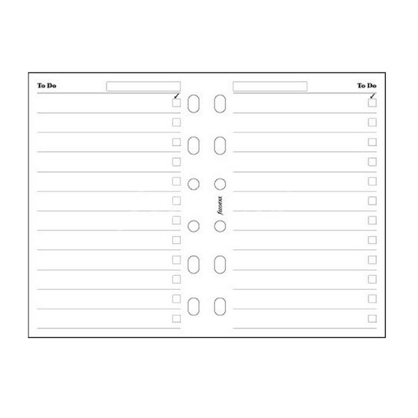 Pocket Filofax To Do List White Colour Insert Organiser Essentials Refill Accessory Replacement Pack 212253