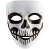 (BOX6) Adult Plastic Black & Bone Horror Skull Mask