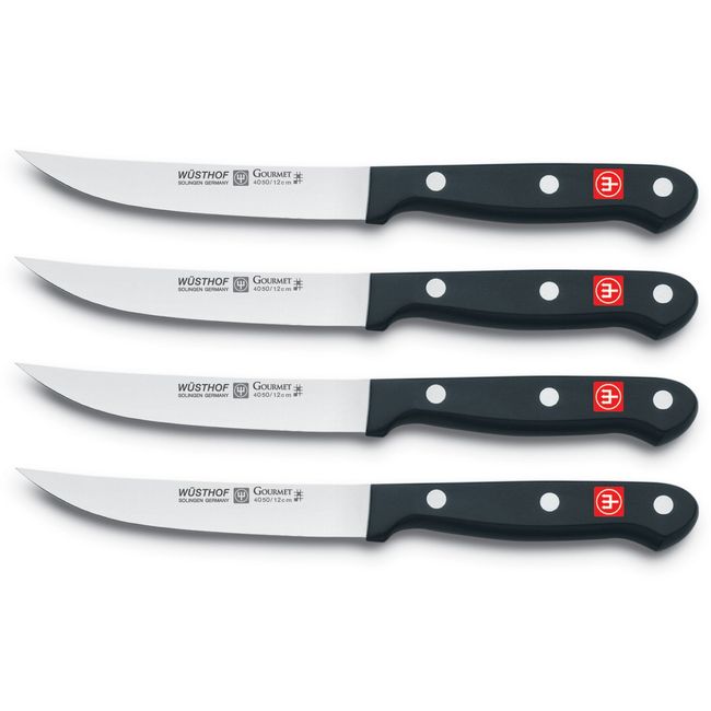 Wusthof Trident Gourmet Steak Knife in Stainless Steel and Black (Set of 4)