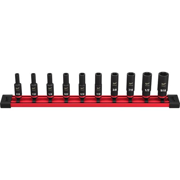 Milwaukee Electric Tool 10 Piece Deep 1/4"" Drive Sae