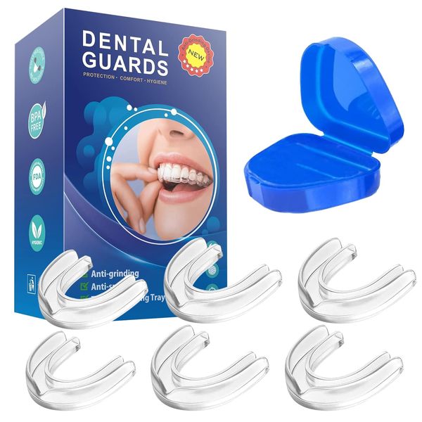 FEXPDL Mouth Guard for Teeth Grinding,6 Pack Teeth Grinding Night Guard for Adults Mouth Guard for Sleeping at Night Anti Grinding Teeth 2 Sizes Bruxism Mouth Guard Night