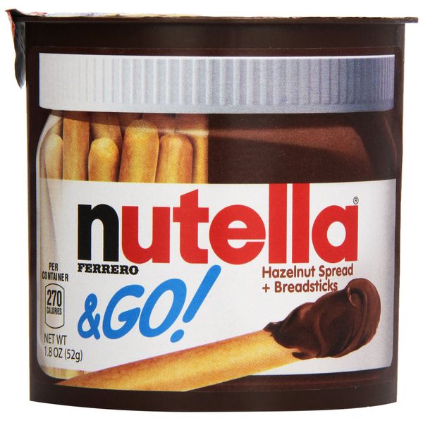 Ferrero Nutella & Go Hazelnut Spread with Breadsticks Combo pack, (24 Count)