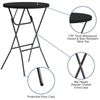 32'' Round Black Plastic Bar Height Folding Table - Cocktail Plastic Table
