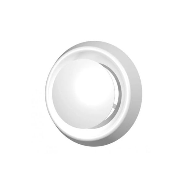 White Adjustable Supply and Exhaust Diffuser/with Flange and Locking Ring/ABS Plastic/Duct Valve/Round Ducts. (125mm)