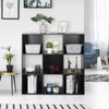 9 Cube Storage Organizer Wooden Display Cube Shelf 5 Removable Back Panels Black