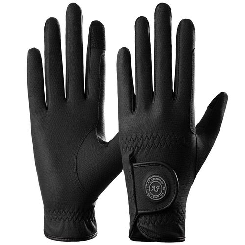 AF EQUESTRIAN Ladies Horse Riding Gloves Equestrian Premium Synthetic Leather Sui Sereno Ladies Gloves Snake Skin Design Black (Small)