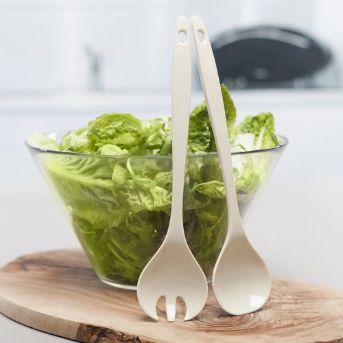 Zeal G205C Salad Servers, Cream