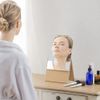 HORIUCHI MIRROR Napure 2-Way Folding Mirror, Beige, Makeup Mirror, Tabletop Mirror, Reflecting Real Skin Color, Adjustable Height, Made in Japan