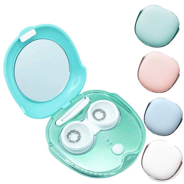 Contact Cleaning Machine, Automatic Cleaning, Huangsha, Pollen Protection, Portable, Convenient, Protein Removal, Cute, Contact Lens Case, Cosmetic Mirror, Mini Contact Lens Cleaner, Japanese Instruction Manual Included (English Language Not Guaranteed)