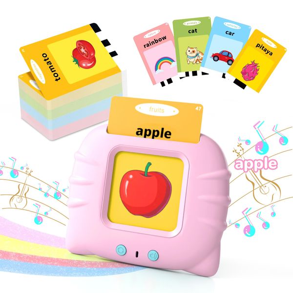 Birthday Gift for 1 2 3 4 5 Years Old Girls Toys, Talking Flash Cards, Educational Toddler Toys, Montessori Sensory Toys, Learning Toys for Ages 2-4, Toys for 2 Year Old Girls Birthday Gifts