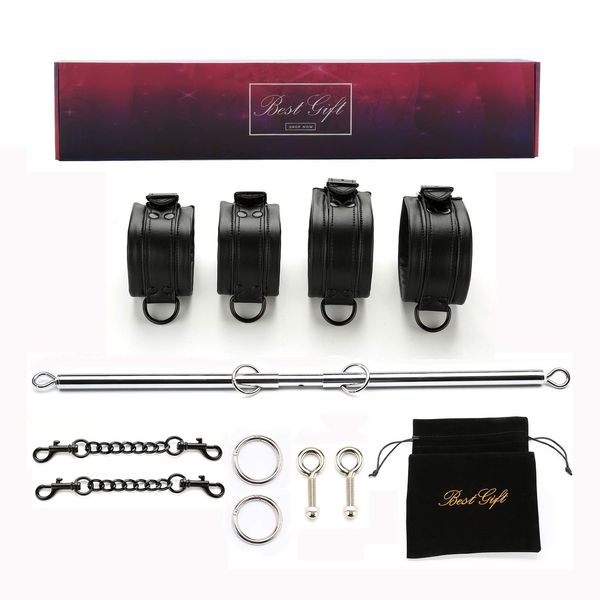 EXREIZST Black bar and 4 Black Straps Set, Black