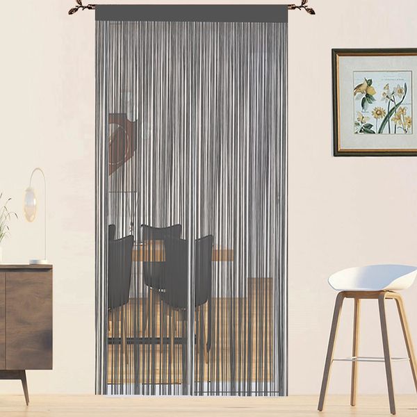 QiBoYuYe Door Curtains Fly Screen Curtain For Window String Flies Doors Decorations Room Dividers Doorways Panel Bedroom Living Closet Door Drapes (Grey 90x200cm)