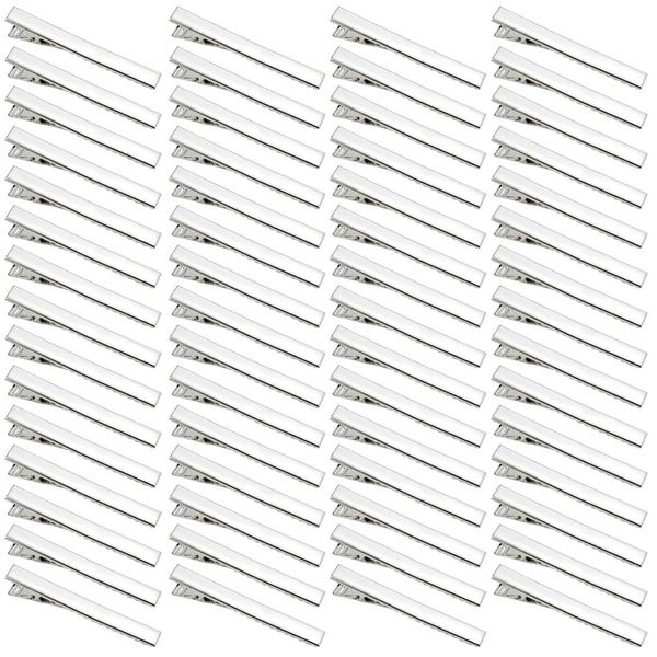 60 Pcs Alligator Curl Clips, Bantoye 2.56 Inch Flat Single Prong Clips Hair Accessories for Hair Styling, Hair Coloring, Silver