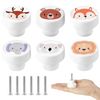 Aolso Wooden Cabinet Knobs, 6PCS Round Furniture Pull Handle, Drawer Knobs with Screws for Wardrobe Drawer Dressing Table Cabinet Nightstand