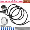 ETUKER 7Pin Pre-Wired Socket with 1.9M Cable,Towbar Socket Metal (7MZ)