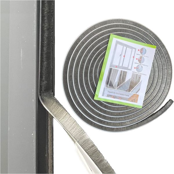 Self-Adhesive Pile Weather Stripping Seal for Sliding Windows and Door Frames, 1