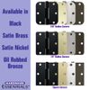 Hardware Essentials by Hillman Squeak-Proof 3-1/2in Square Radius Satin Brass Door Hinge (3 Count)