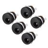 sourcing map DC-022 5.5mmx2.1mm DC Power Jack Socket 3 Pin Female Panel Mount Connector 5pcs