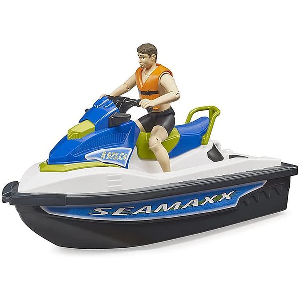 Bruder bworld - Personal Watercraft with Driver (63151) - Provides Space for (2) bworld Figures - for Ages (4) and Up