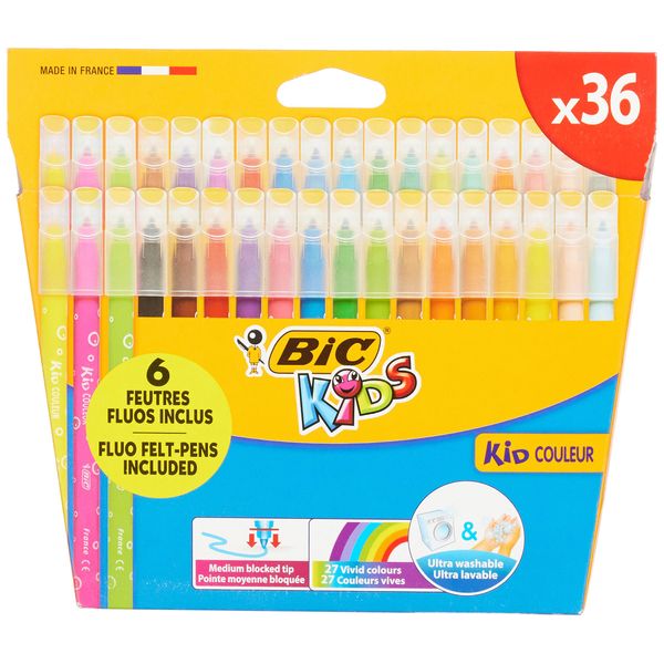 BIC Kids Kid Colour Colouring Pens Etui de 36