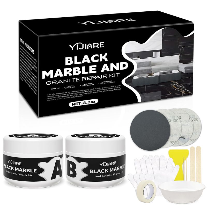 Black Marble and Granite Repair kit-Repairing and Renovating Black ...