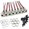 8Pack Female DC Threaded Barrel Jack Panel Adapter 5.5Mm X 2.1Mm Connector 18AWG