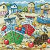 Heritage Crafts Beach Boats Counted Cross Stitch Kit