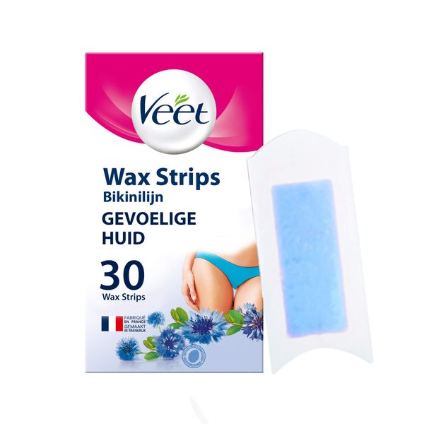 Veet 30 Pcs Wax Strips for Underarms and Bikini Line for Sensitive Skin