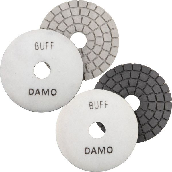 4" DAMO Black Buff + White Buff Pads for Granite Polishing & Glazing/Final Buffing Pads