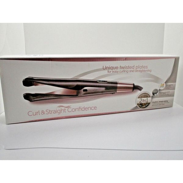 Curl & Straight Confidence Twisted Plates Curling Iron + Accessories