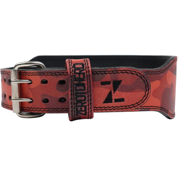 Zero Two Hero Health Waist Brace Premium Leather Lifting Belt Red Camo, 1 Piece