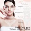 32 Pcs Facial Chest Neck Silicone Pad Reusable Face Forehead Patches Facial Sleeping Mask Cover for Smoothing Facial Chest Neck Forehead Eye Mouth (Clear,Pink)