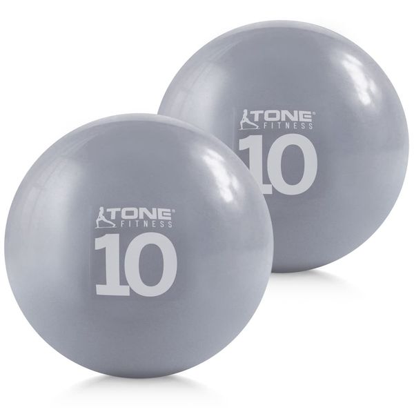 CAPHAUS Soft Weighted Exercise Ball, Weighted Toning Ball, Soft Medicine Balls for Yoga, Pilates, Fitness Exercise& Physical Therapy, 10 LB Pair, Grey