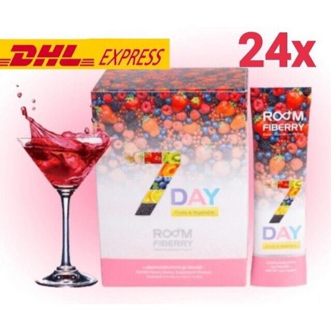 24x ROOM FIBERRY 7 DAY Fiber Detox Cleanse Vegetable Fruit Slim Diet 14 Sachets.