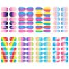 Nail Stickers, Iridescent Color, 3D Stick On Manicure Set, 8 Pieces, Ultra Thin, Adult Nail Stickers, Cute Nail Design, Butterfly, Mermaid, Floral Pattern, For Work, Casual Nail Decoration, For Beginners