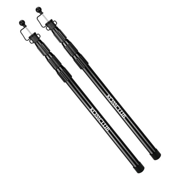 KOMCLUB Tent Pole, Telescopic Tarp Pole, Telescopic 33.5 - 98.4 inches (85 - 250 cm), Diameter 0.8 - 1.2 inches (20 - 30 mm), 4 Levels Adjustable, Height Adjustment, Slide Type, No Assembly Required,