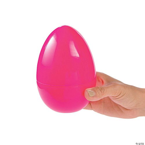 Fun Express LargLarge Plastic Easter Eggs - Set of 12 in Assorted Colors - 6 inch in Size - Egg Hunt Supplies | Large Egg Size to fit Toys or More Candy | unfilled Easter Egg