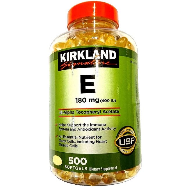 KIRKLAND SIGNATURE VITAMIN E 400 IU (180mg)  500 SOFTGELS Exp 04/2027